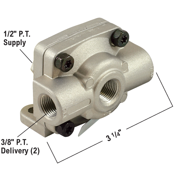 Quick Release Valve 1/2" x 3/8" x 3/8"